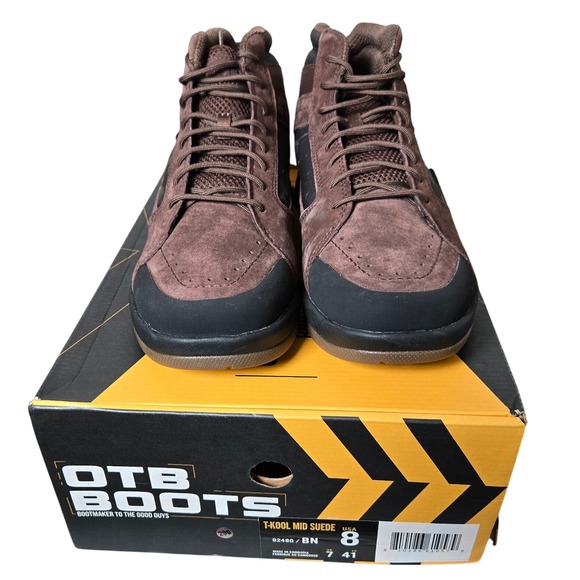 OTB BOOTS TKOOL MID SUEDE Mens Brown Camo Lace Up Boots Size 8 - Picture 7 of 8